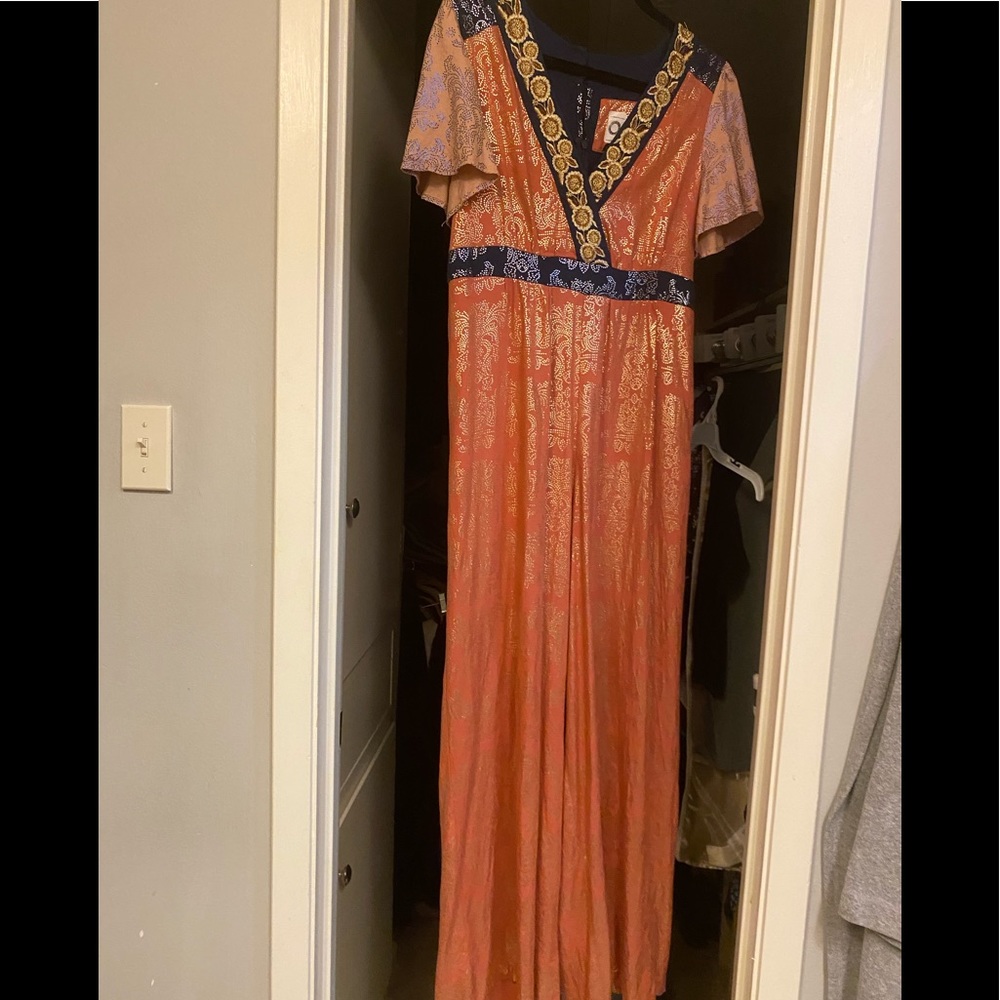 Gorgeous Anthropologie Sophia Metallic Jumpsuit